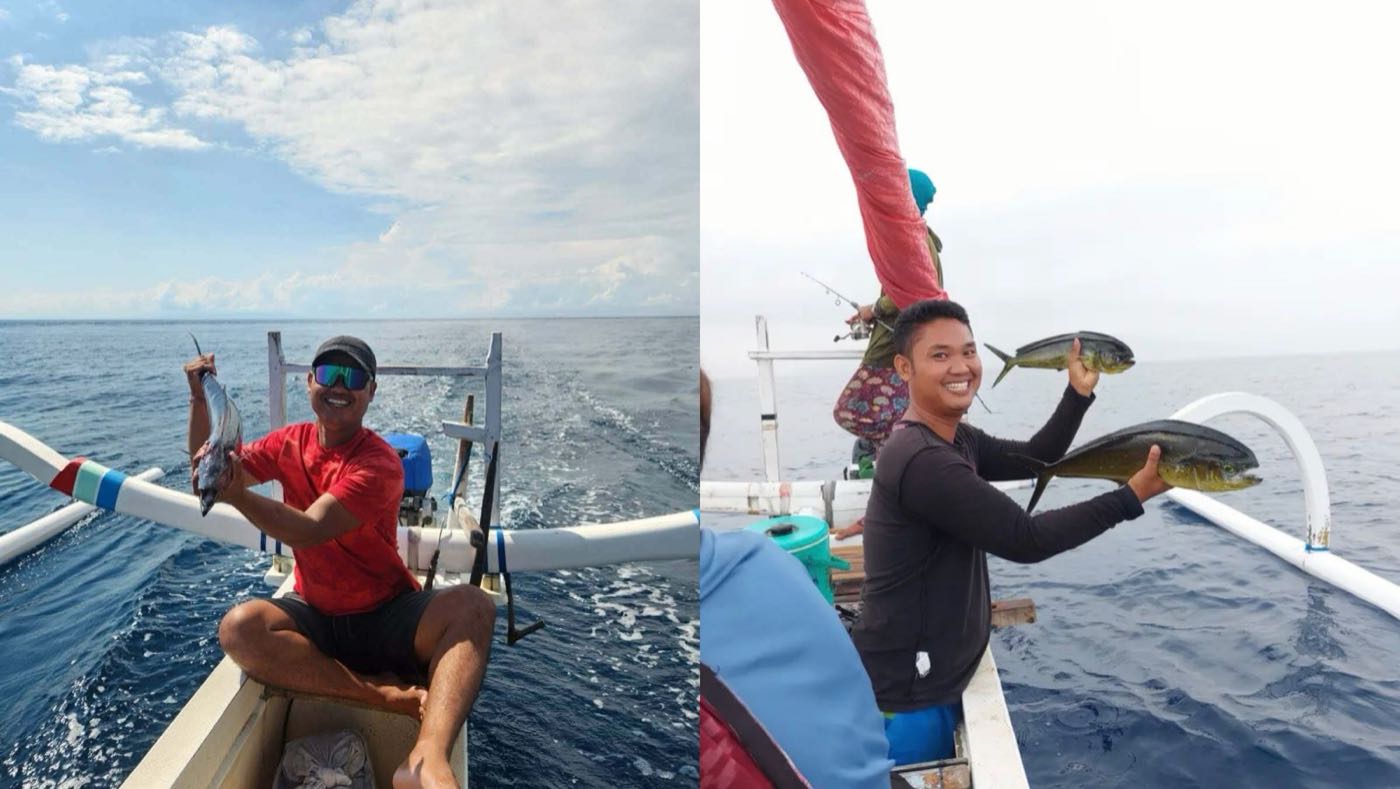 Two anglers with their catch — coastal and offshore fishing trips